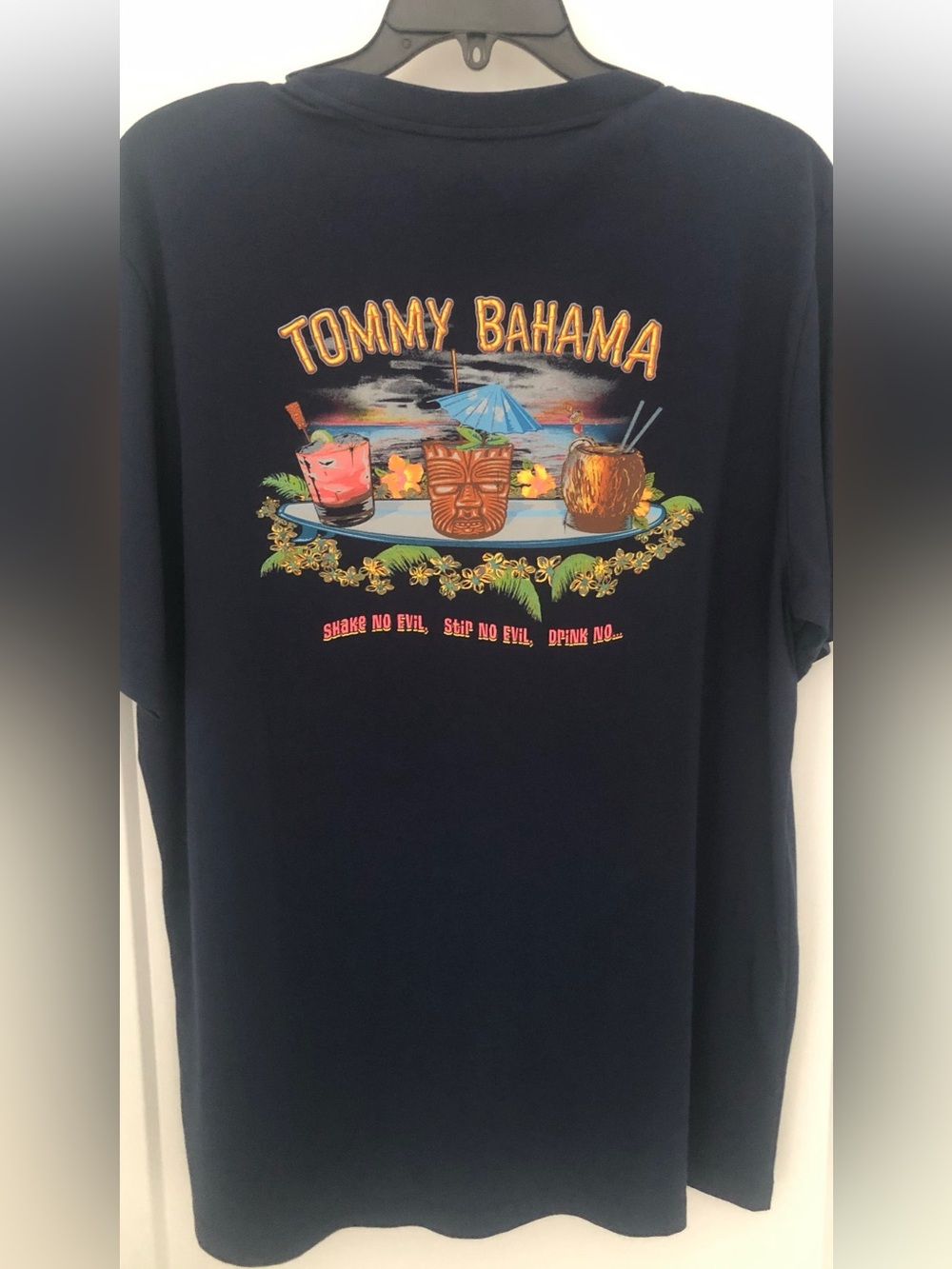 Tommy Bahama Mens T-Shirt Navy Blue Short Sleeve Cotton